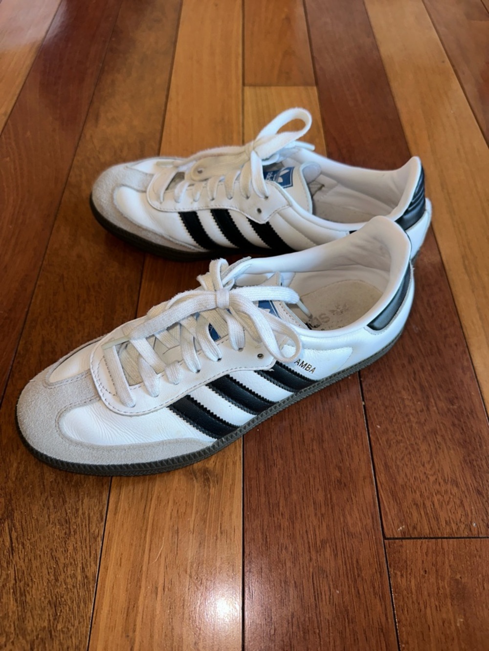 adidas White and Black Samba Retro Sneakers